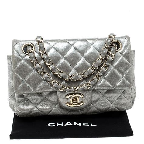 chanel mini flap silver|Chanel mini flap bag price.